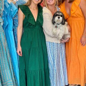 Madison Matthews Green Savannah Midi Dress | Size M